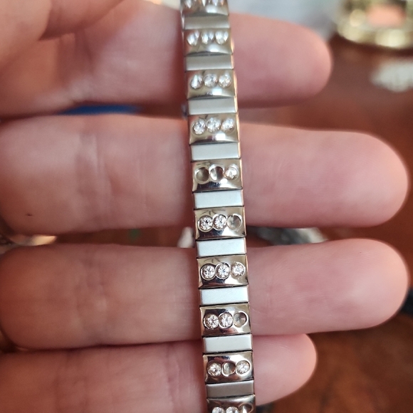 Silvertone And Black Bracelets - Picture 4 of 7